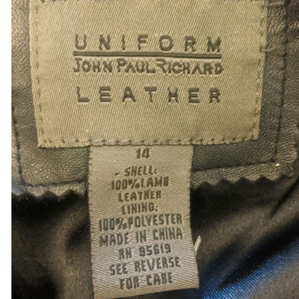 John Paul Richard Black Lambs Leather Jacket, Three Button Closure< Size 14 - Picture 11 of 11